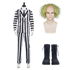 Beetlejuice Cosplay Adam Maitland Kostüm Streifenanzug Halloween Karneval Anzug