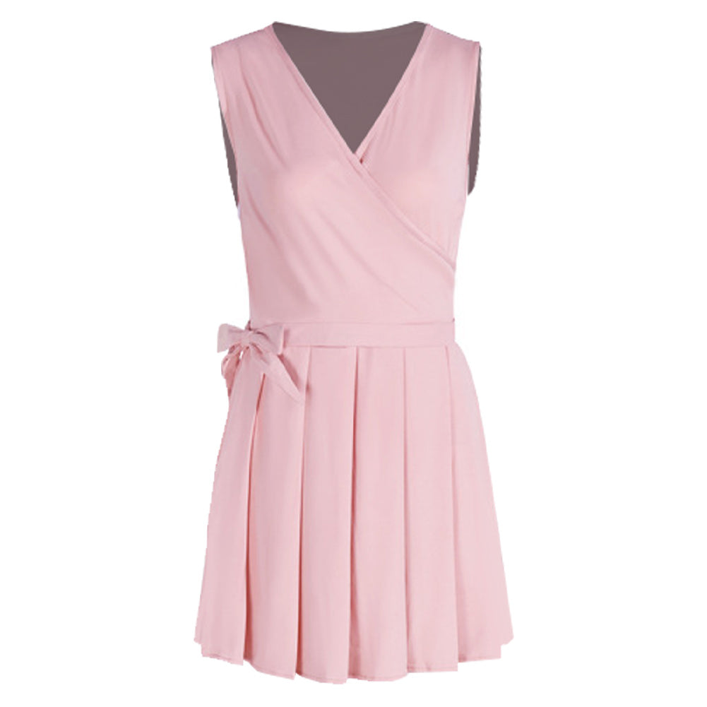 Wiked Glinda Cosplay Outfits rosa Kleid für Mottoparty