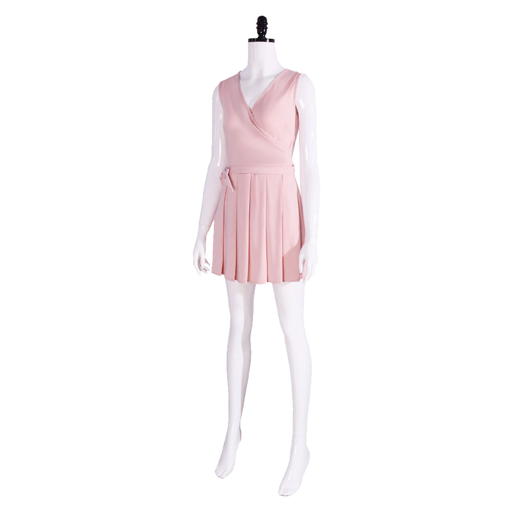 Wiked Glinda Cosplay Outfits rosa Kleid für Mottoparty