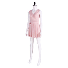 Wiked Glinda Cosplay Outfits rosa Kleid für Mottoparty