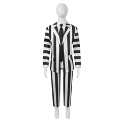 Kinder Beetlejuice Cosplay Adam Maitland Streifenanzug Halloween Karneval Kostüm