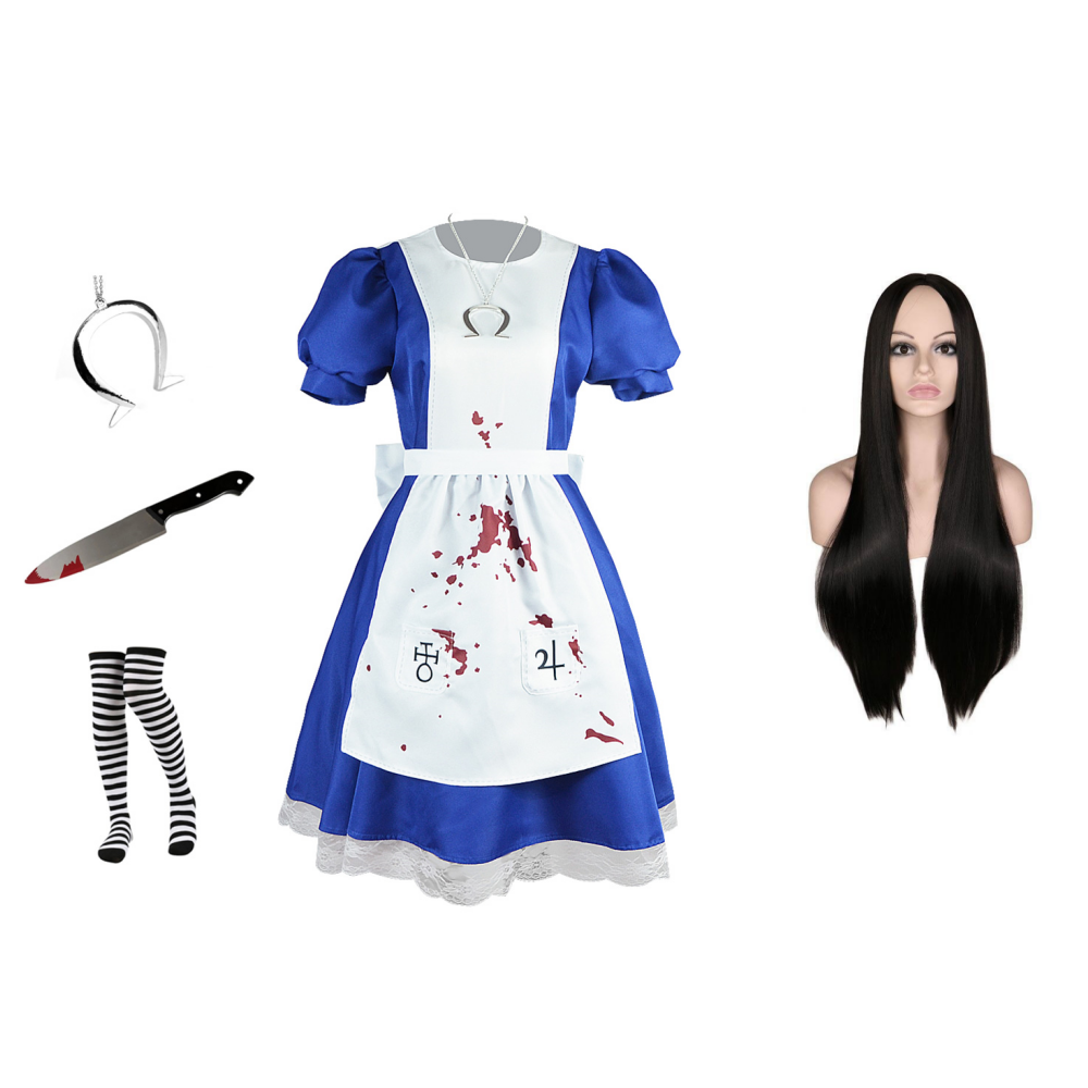 Alice: Madness Returns Alice Kleid Cosplay Kostüm Set