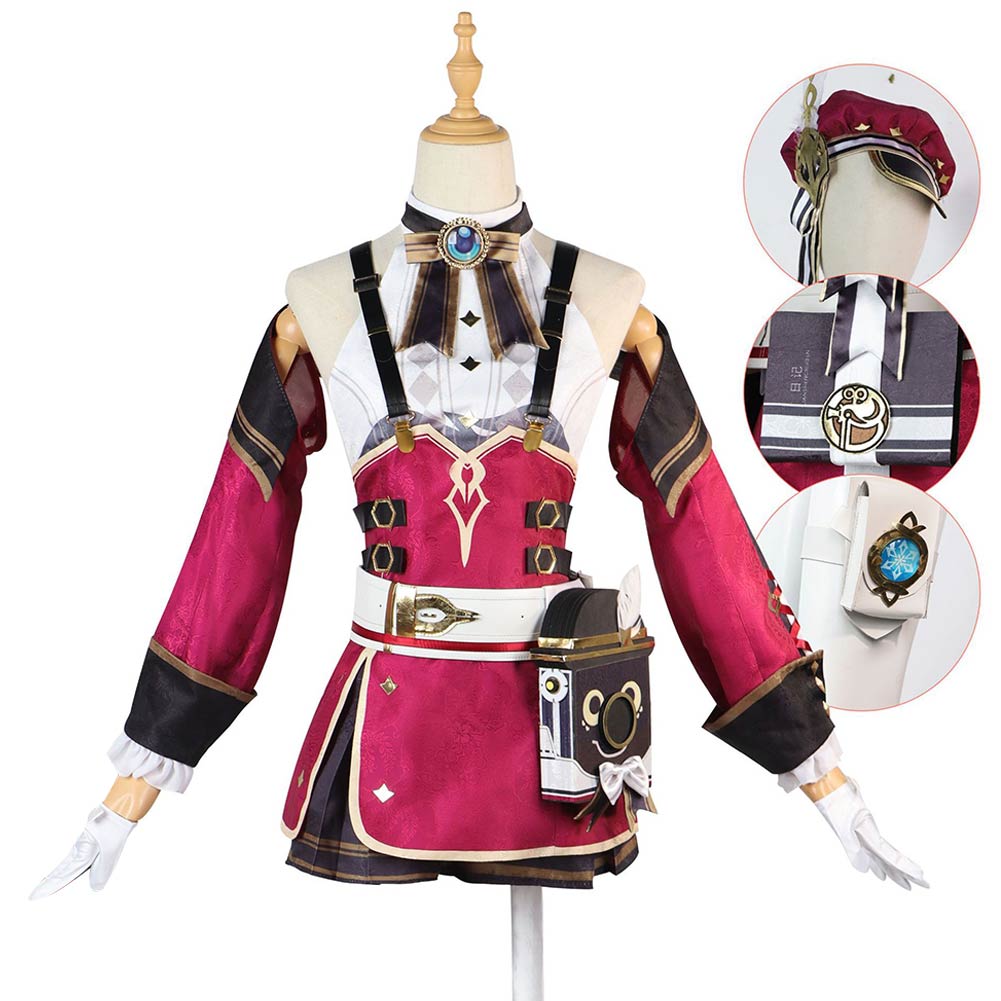 Genshin Impact Charlotte Cosplay Kostüm Halloween Karneval Outfits