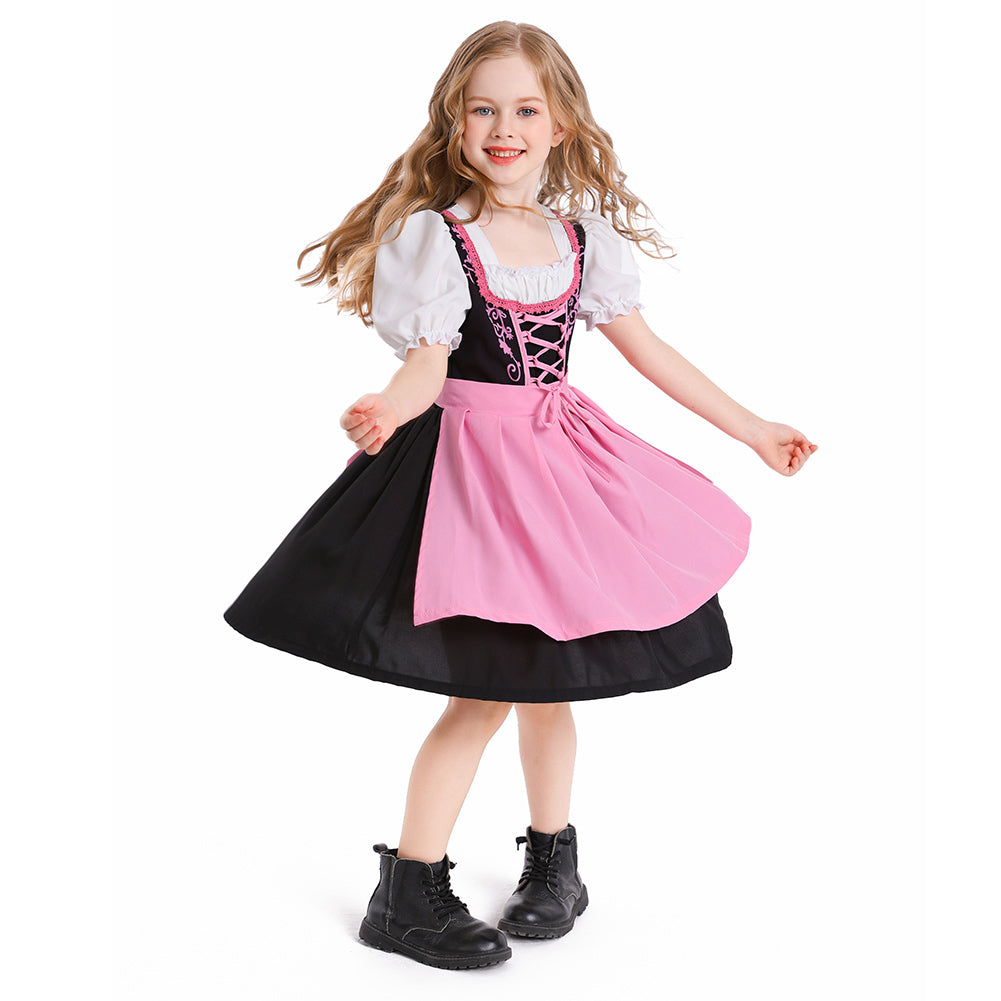 Kinder Mädchen Oktoberfest Kleid Cosplay Kostüm Outfits Halloween Karneval Anzug Bierfest Dienstmädchen Kleid