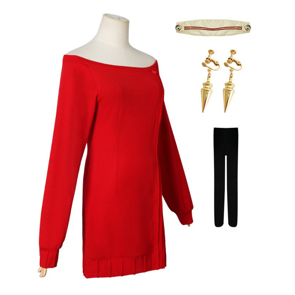 Yor Forger Cosplay SPY×FAMILY Kostüm rot Overall Halloween Karneval Outfits