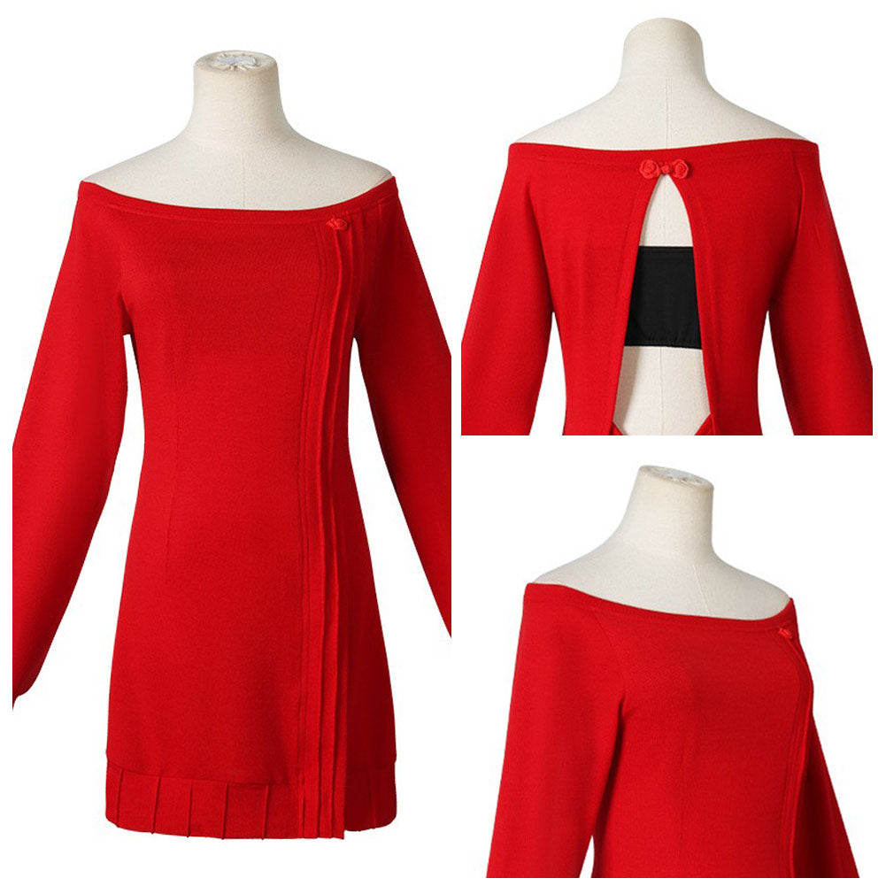 Yor Forger Cosplay SPY×FAMILY Kostüm rot Overall Halloween Karneval Outfits