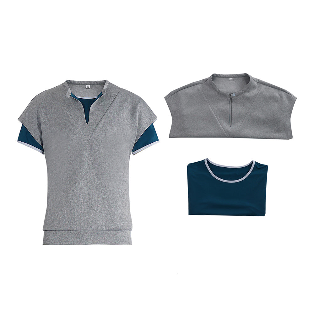 Stranger Things 2025 Erica Sinclair grau Shirt Cosplay Kostüm
