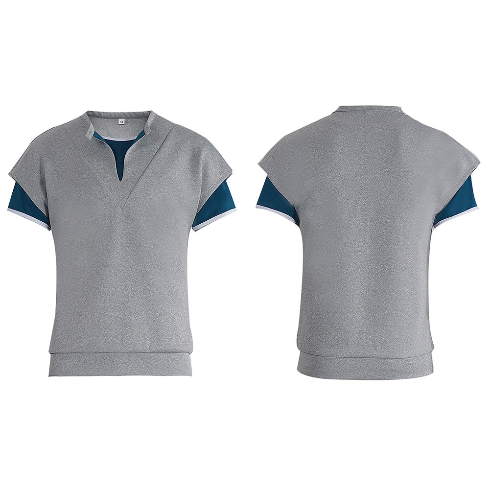 Stranger Things 2025 Erica Sinclair grau Shirt Cosplay Kostüm