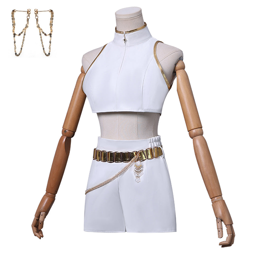 HUNTRIX Rumi Soundtrack Kostüm KPop Demon Hunters Rumi weiß Cosplay Outfits