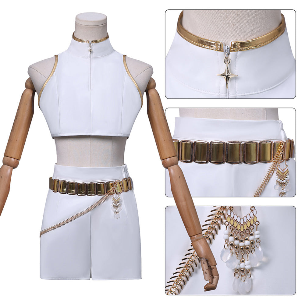 HUNTRIX Rumi Soundtrack Kostüm KPop Demon Hunters Rumi weiß Cosplay Outfits