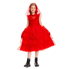 Mädchen Beetlejuice Lydia Deetz rot Kleid Cosplay Kostüm