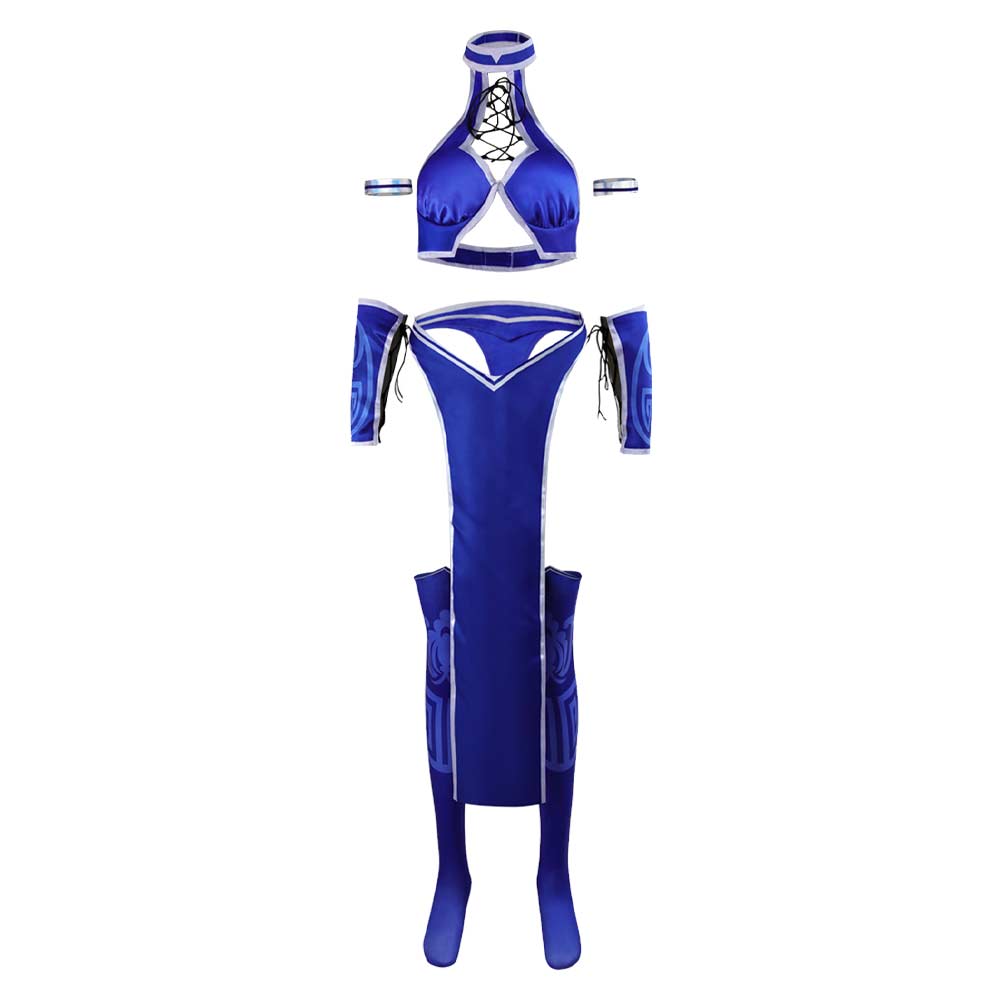 Mortal Kombat 4 Kitana Sexy Kostüm Outfits Halloween Karneval Jumpsuit
