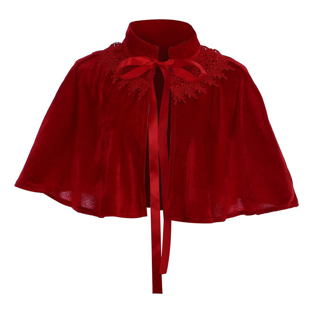 Damen Rot Victoria kurzes Cape SchalCosplay Kostüm Outfits Halloween Karneval Anzug