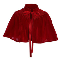 Damen Rot Victoria kurzes Cape SchalCosplay Kostüm Outfits Halloween Karneval Anzug