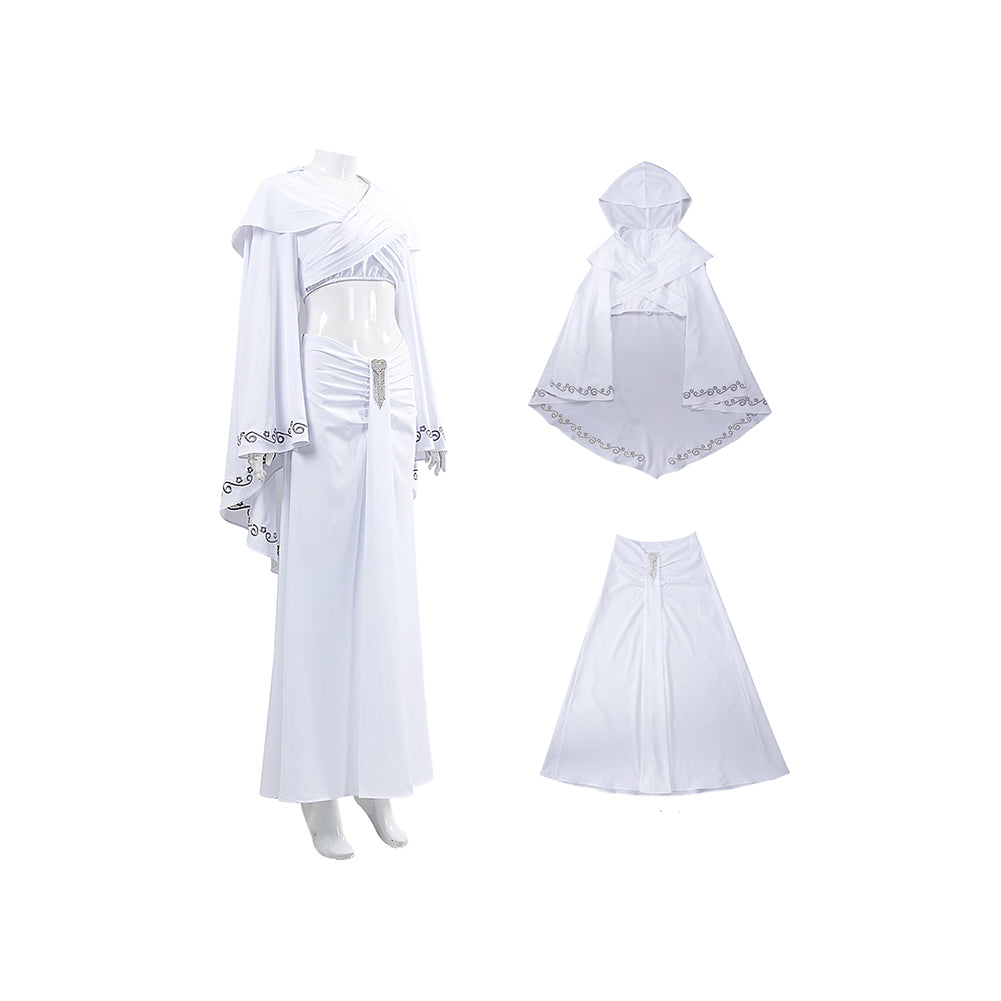 Padme Naberrie Amidala weiß Kleid Cosplay Kostüm Set Cosplay Outfits