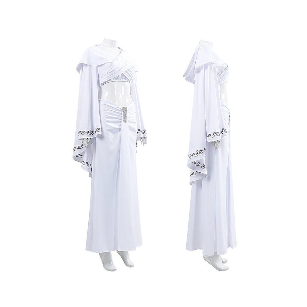 Padme Naberrie Amidala weiß Kleid Cosplay Kostüm Set Cosplay Outfits