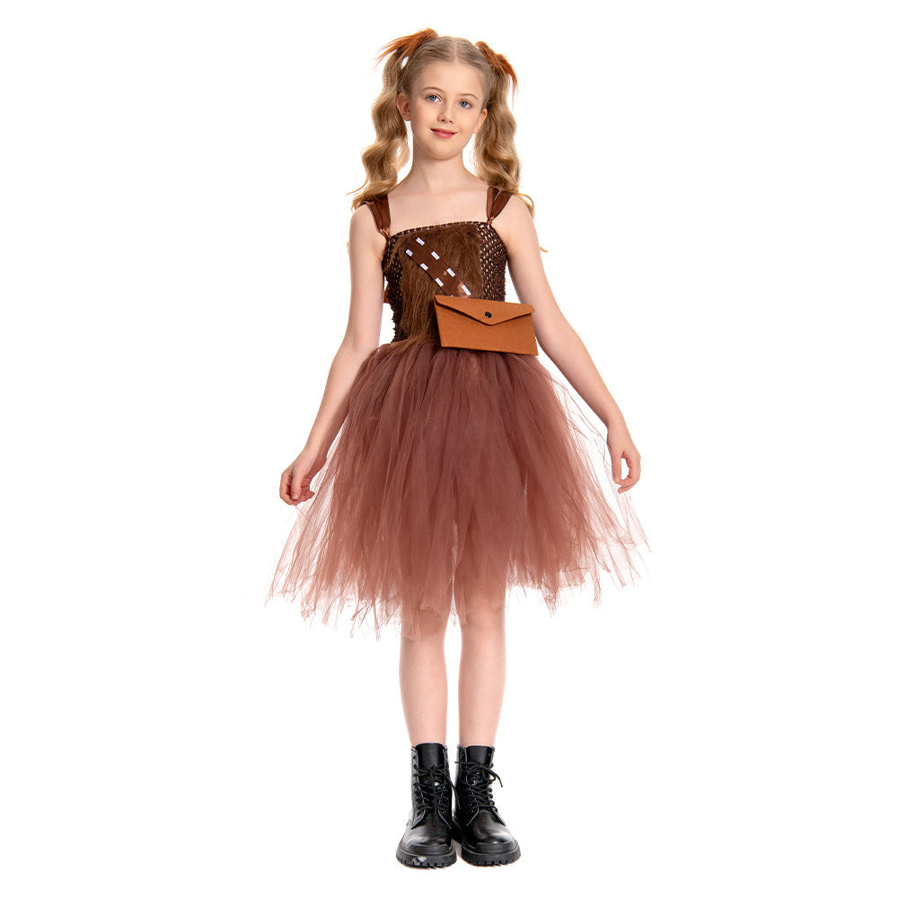 Kinder Mädchen tutu Kleid Chewbacca Cosplay Kostüm Outfits Fantasia Halloween Karneval Party Verkleidung Anzug