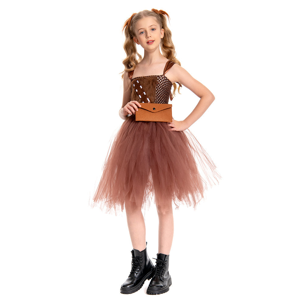 Kinder Mädchen tutu Kleid Chewbacca Cosplay Kostüm Outfits Fantasia Halloween Karneval Party Verkleidung Anzug