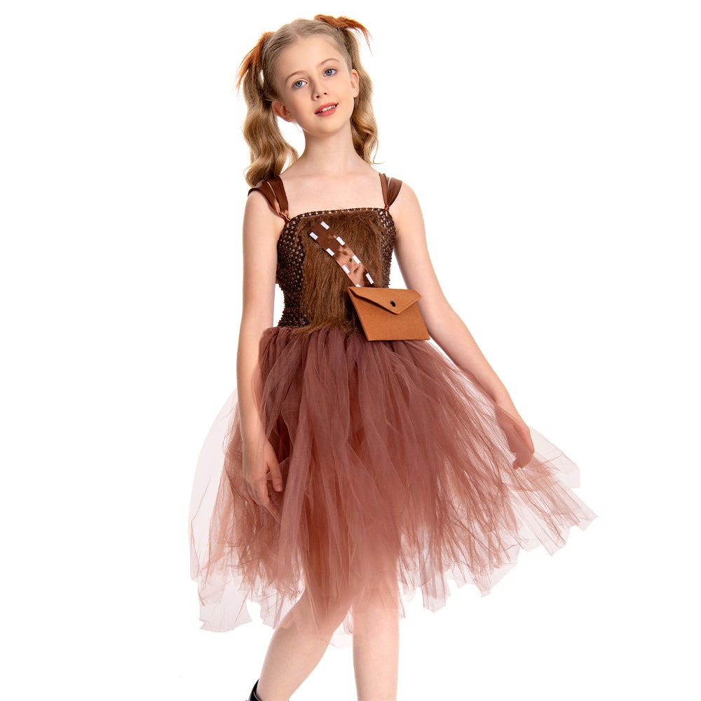 Kinder Mädchen tutu Kleid Chewbacca Cosplay Kostüm Outfits Fantasia Halloween Karneval Party Verkleidung Anzug