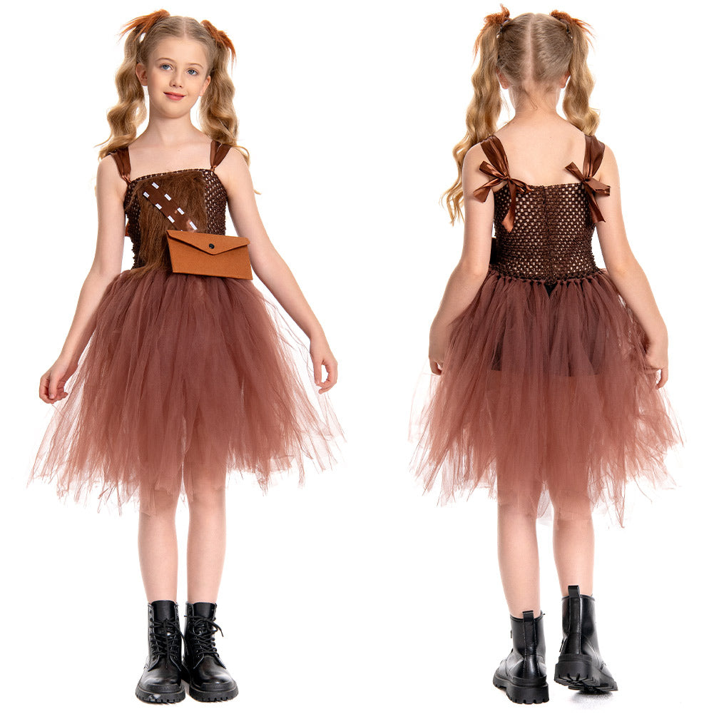 Kinder Mädchen tutu Kleid Chewbacca Cosplay Kostüm Outfits Fantasia Halloween Karneval Party Verkleidung Anzug