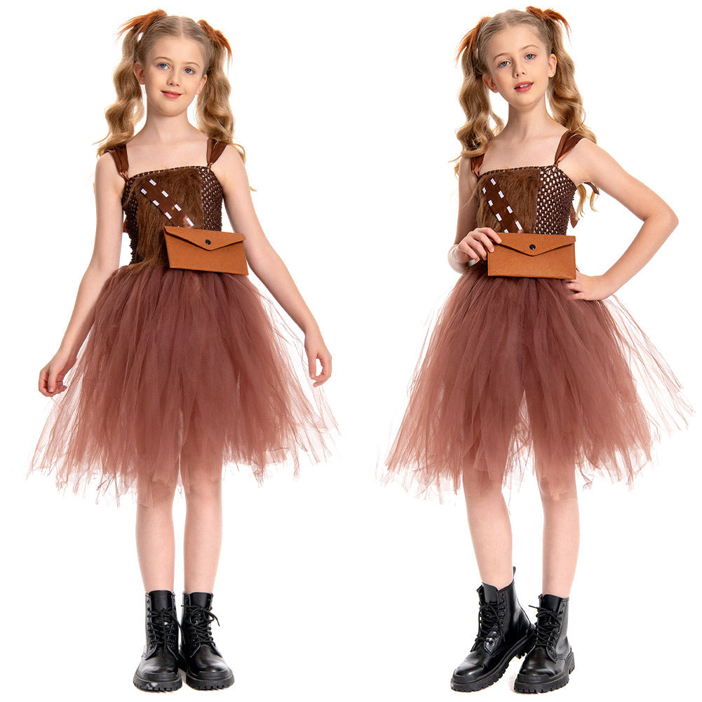 Kinder Mädchen tutu Kleid Chewbacca Cosplay Kostüm Outfits Fantasia Halloween Karneval Party Verkleidung Anzug