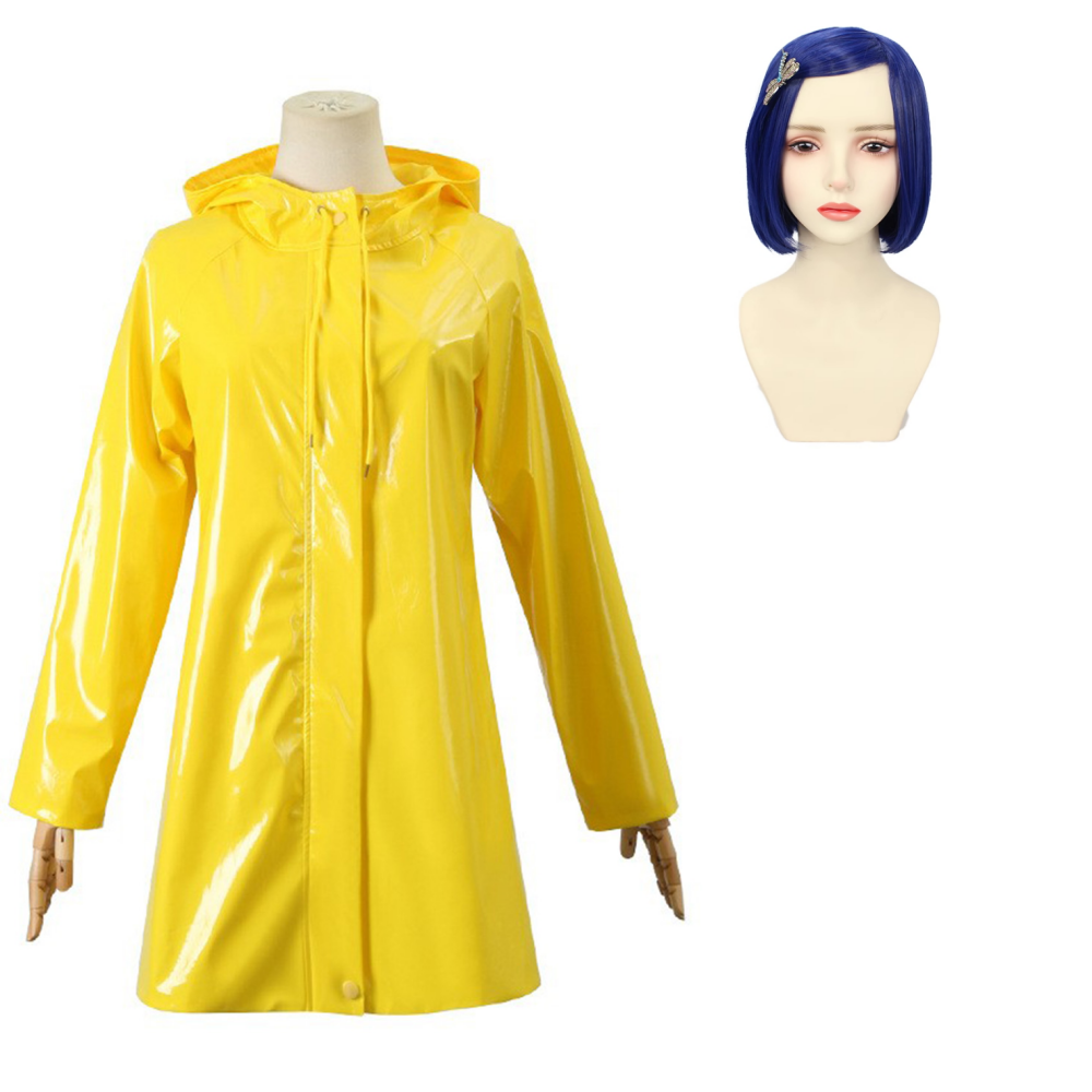 Coraline gelb Mantel Cosplay Kostüme Halloween Karneval Outfits