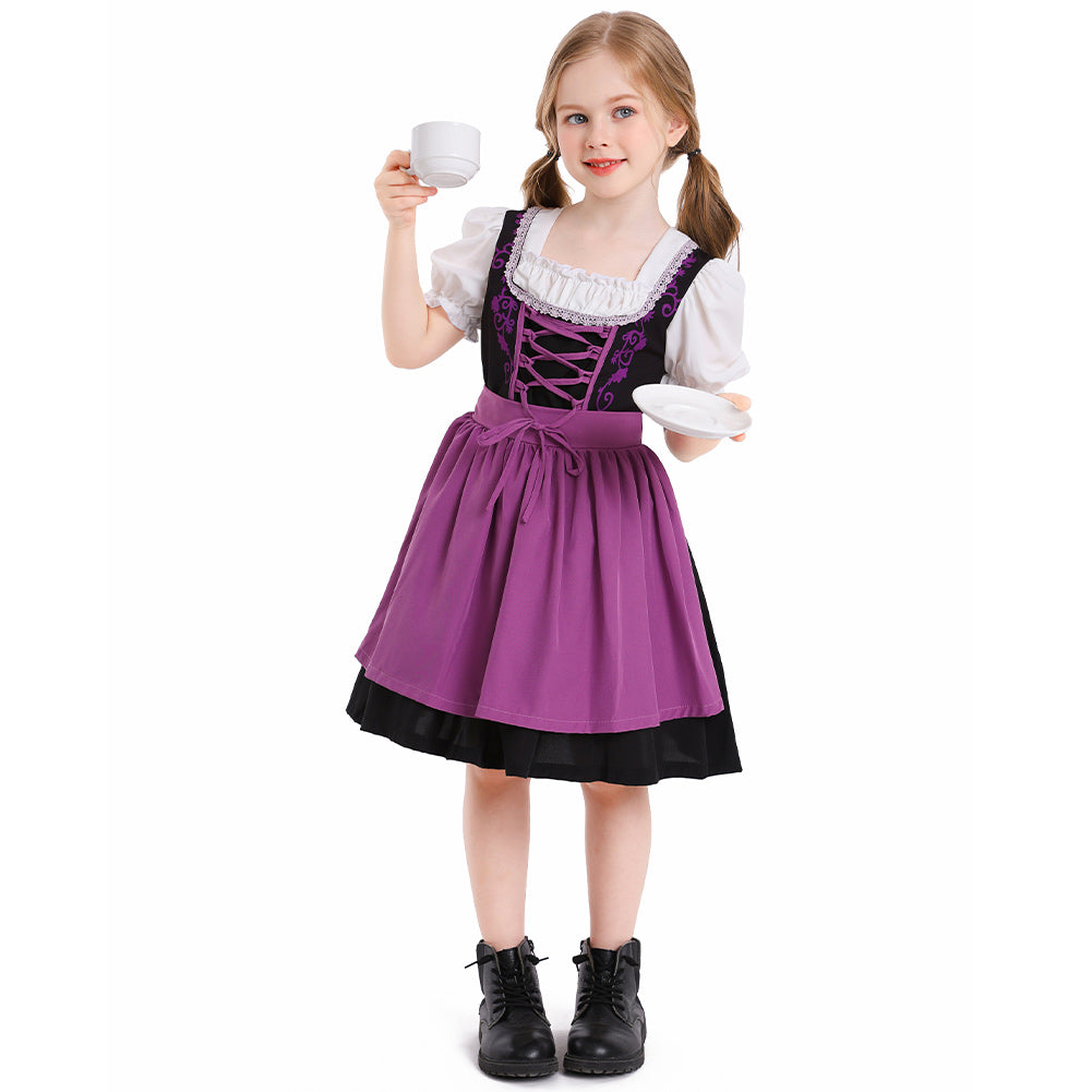 Kinder Mädchen Oktoberfest Kleid Cosplay Kostüm Outfits Halloween Karneval Anzug Bierfest Dienstmädchen Kleid