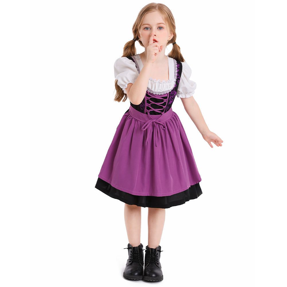 Kinder Mädchen Oktoberfest Kleid Cosplay Kostüm Outfits Halloween Karneval Anzug Bierfest Dienstmädchen Kleid