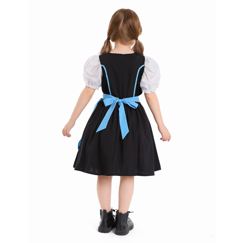 Kinder Mädchen Oktoberfest Kleid Cosplay Kostüm Outfits Halloween Karneval Anzug Bierfest Dienstmädchen Kleid