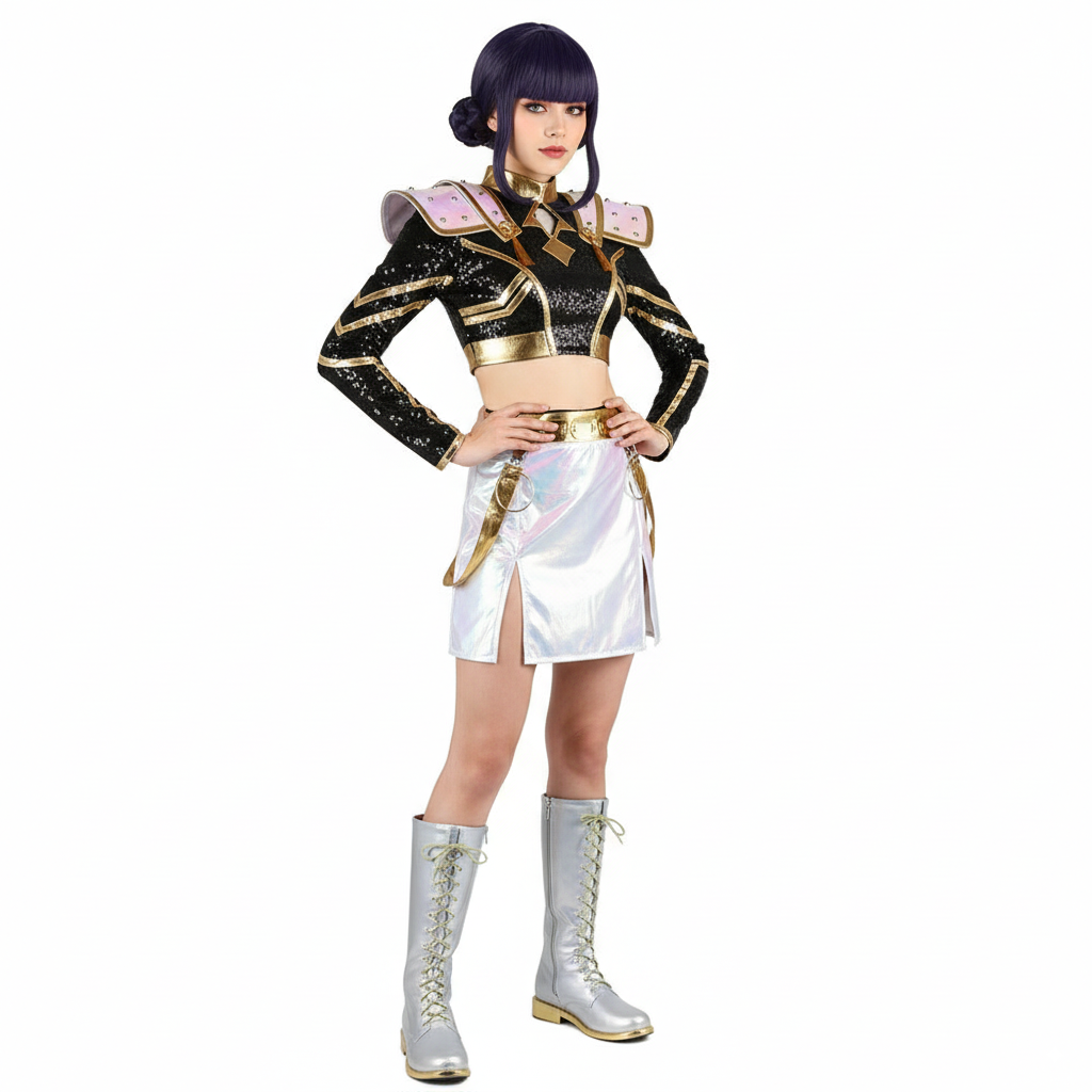 Zoey Golden Kostüm KPop Demon Hunters Girls Group HUNTRIX Zoey Cosplay Outfits