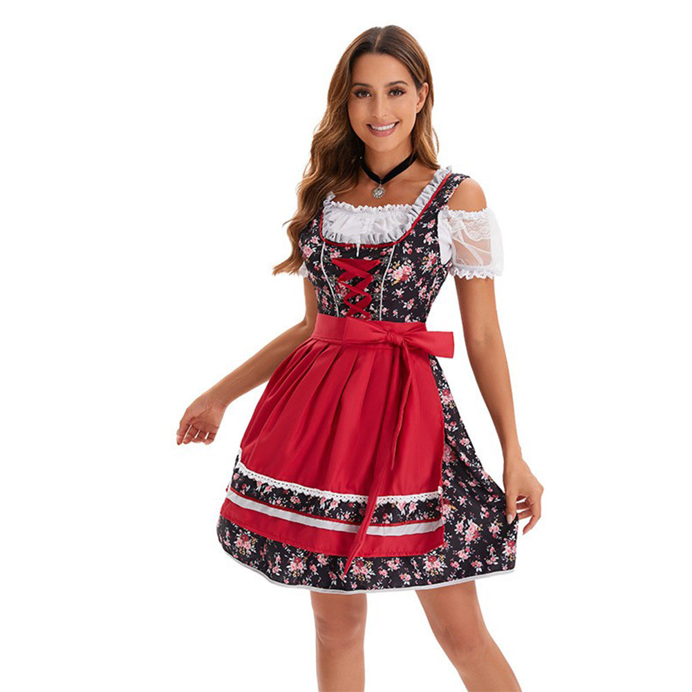 Damen Münchener Oktoberfest Bierfest Deutsch Bayerisch Cosplay Kostüm Outfits Halloween Faschingskostüm