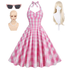 Barbie Vintage & Retro rosa Hängender Hals Kleid Halloween Karneval Outfits