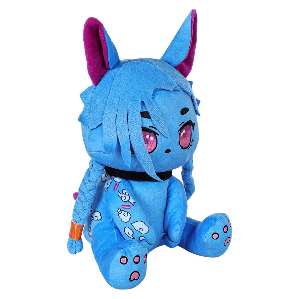 28cm League of Legends Arcane Jinx Plüschtier blau Kuscheltier als Geschenk