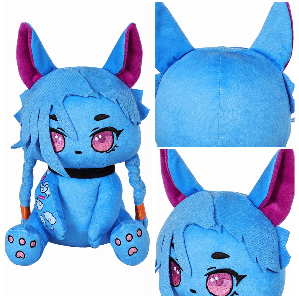 28cm League of Legends Arcane Jinx Plüschtier blau Kuscheltier als Geschenk