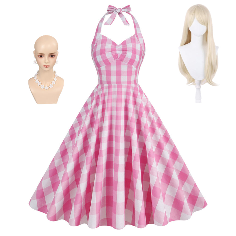 Barbie Vintage & Retro rosa Hängender Hals Kleid Halloween Karneval Outfits