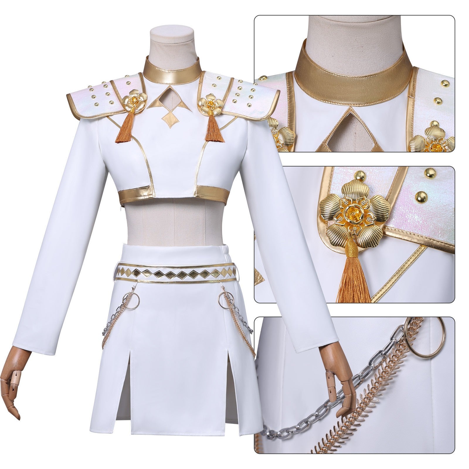 HUNTRIX Zoey Soundtrack Kostüm KPop Demon Hunters Zoey weiß Cosplay Outfits