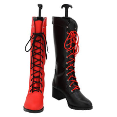 The Suicide Squad Harley Quinn rot schwarz Stiefel Cosplay Schuhe