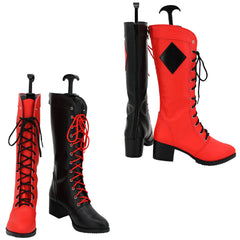 The Suicide Squad Harley Quinn rot schwarz Stiefel Cosplay Schuhe