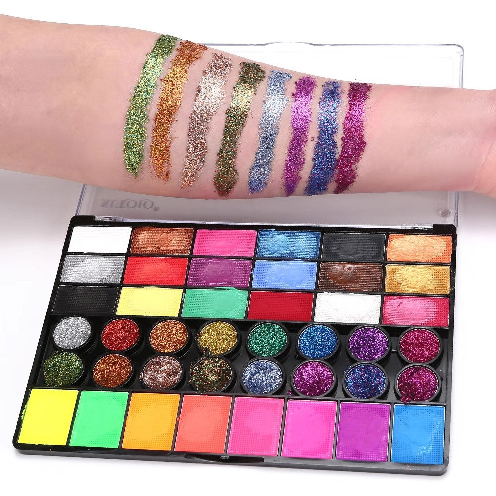 42 Farben Kinderschminke‑Set ungiftig wasseraktiviert Halloween Cosplay für Kinder & Erwachsene