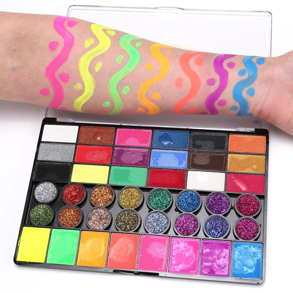 42 Farben Kinderschminke‑Set ungiftig wasseraktiviert Halloween Cosplay für Kinder & Erwachsene