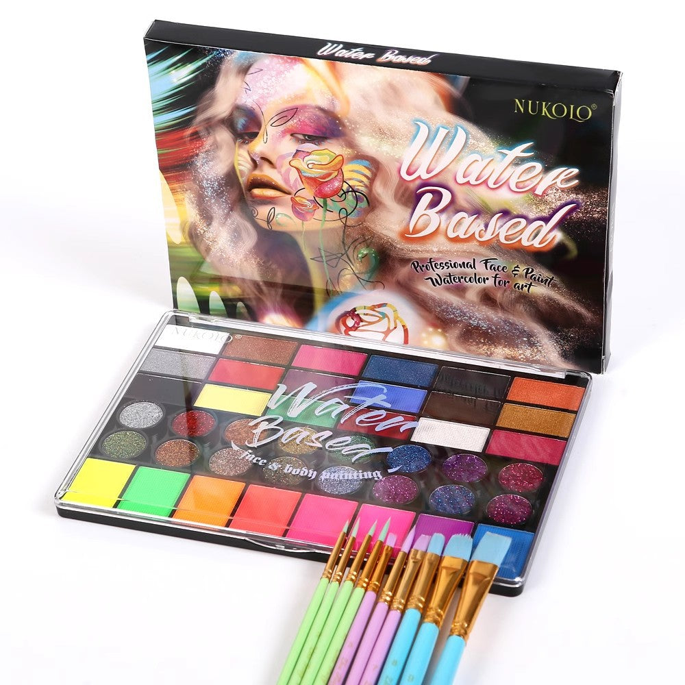 42 Farben Kinderschminke‑Set ungiftig wasseraktiviert Halloween Cosplay für Kinder & Erwachsene
