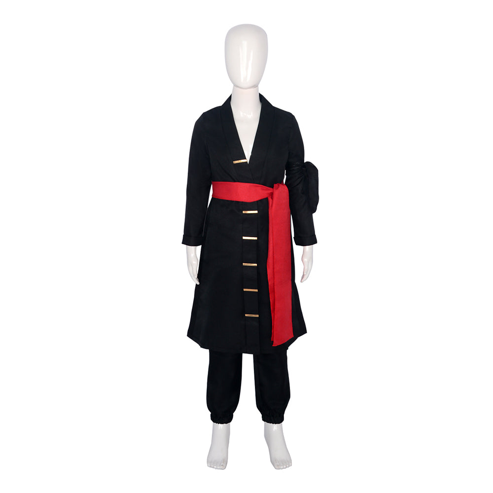 Kinder One Piece Roronoa Zoro schwarz Cosplay Kostüm Halloween Karneval Outfits