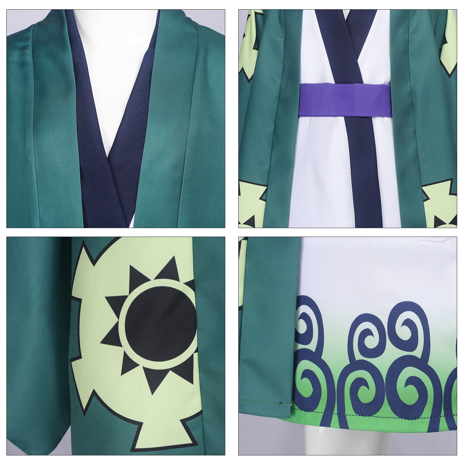 Kinder One Piece Roronoa Zoro Kimono Cosplay Kostüm Set