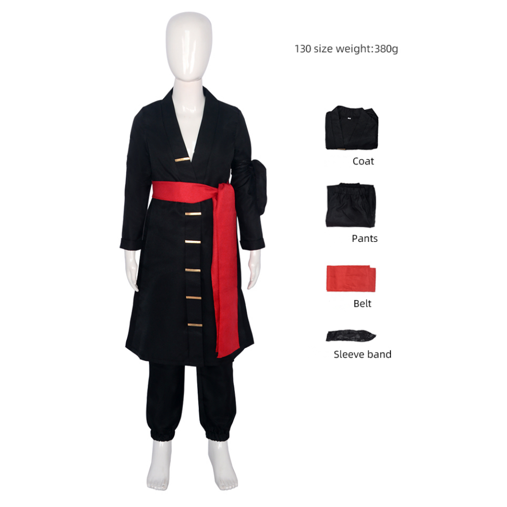 Kinder One Piece Roronoa Zoro schwarz Cosplay Kostüm Halloween Karneval Outfits