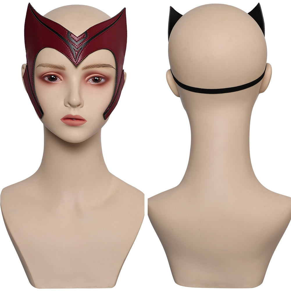 Wanda Vision Scarlet Witch Maske Cosplay PU Helm Halloween Karneval Requisiten