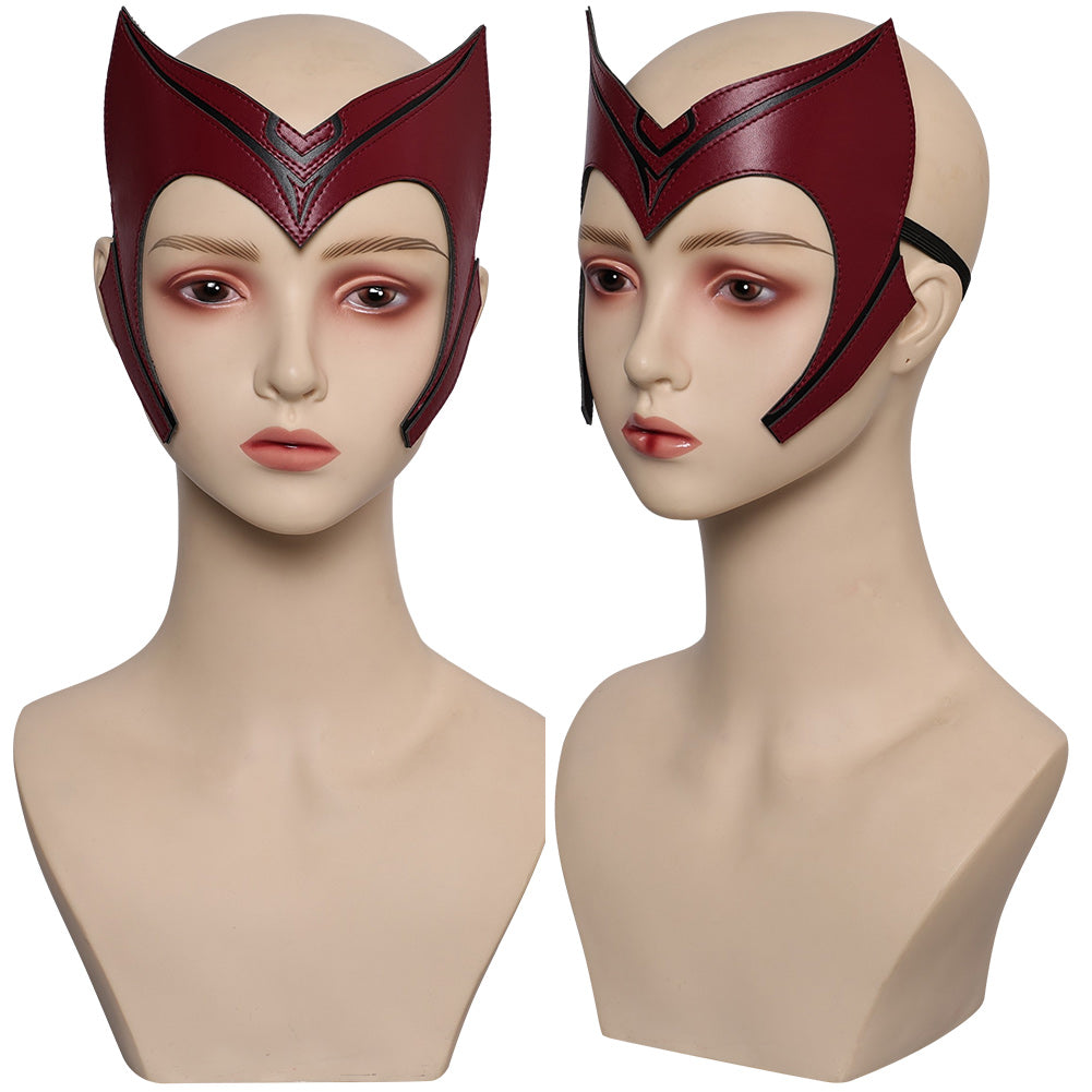 Wanda Vision Scarlet Witch Maske Cosplay PU Helm Halloween Karneval Requisiten