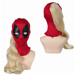 Deadpool & Wolverine Deadpool Ladypool Maske mit Pferdeschwanz Cosplay Kopfbedekcung