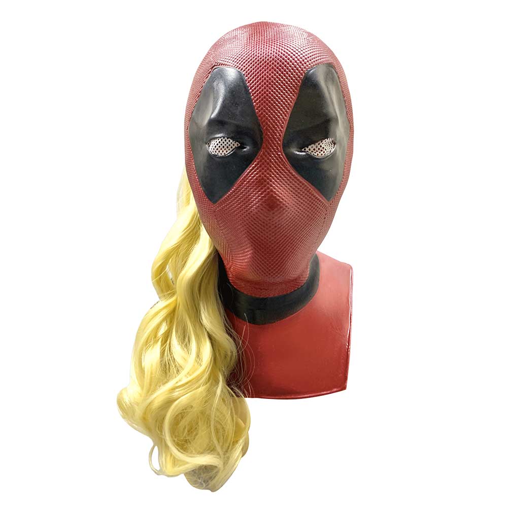 Deadpool & Wolverine Deadpool Ladypool Maske mit Pferdeschwanz Cosplay Kopfbedekcung