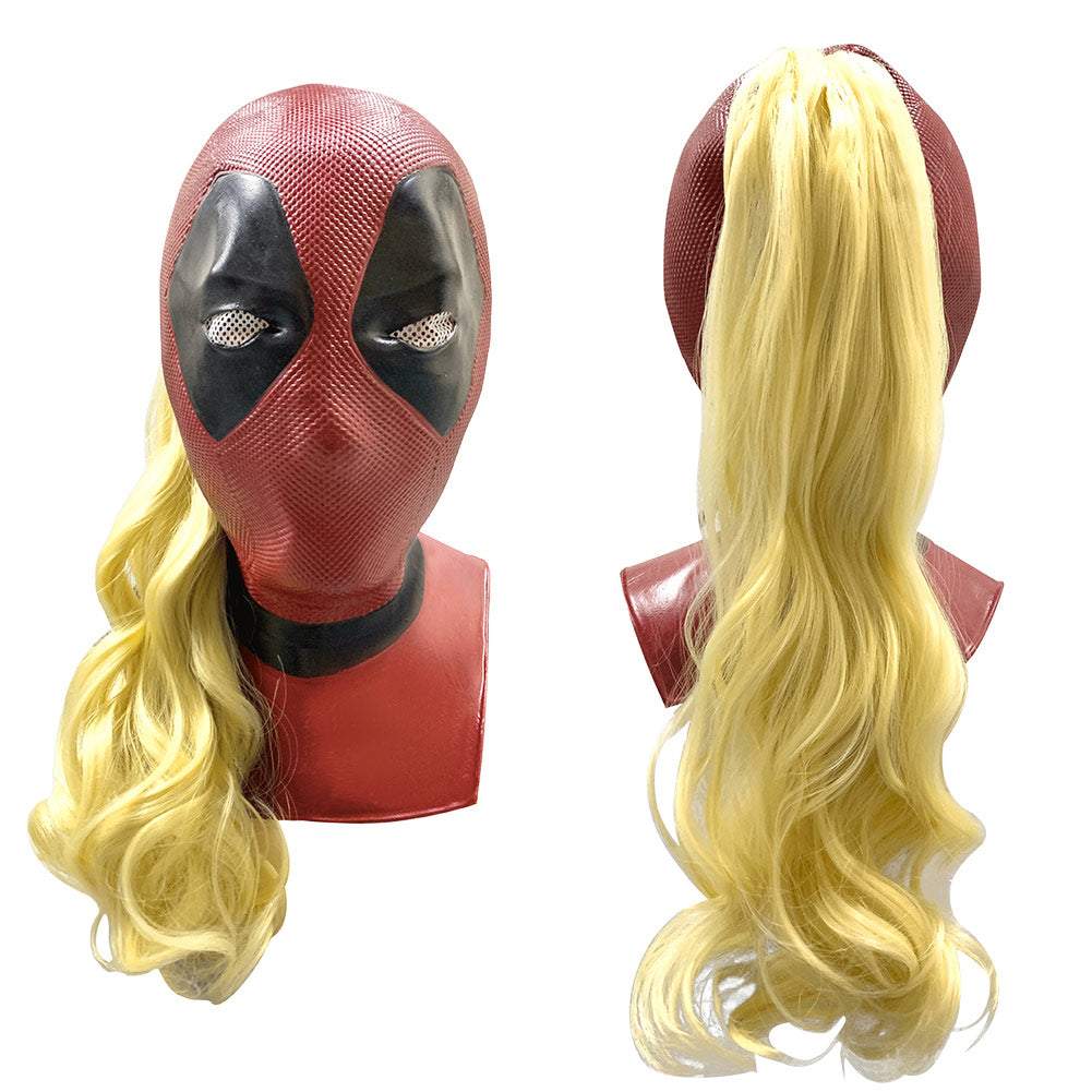 Deadpool & Wolverine Deadpool Ladypool Maske mit Pferdeschwanz Cosplay Kopfbedekcung