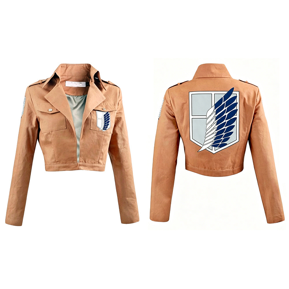 AOT Mikasa Ackerman Jacke mit rot Schal Attack on Titan Mikasa Cosplay Outfit
